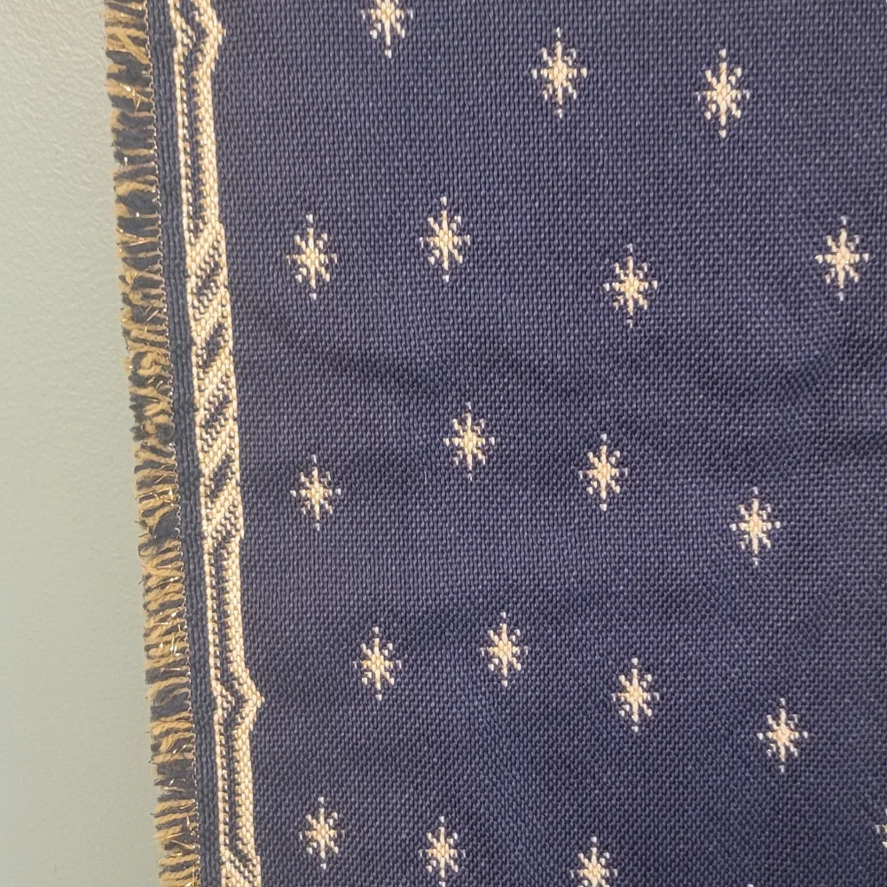 Vintage Table‎ Tapestry Runner Angel Holiday Seasonal Fringe Size 12Wx72L